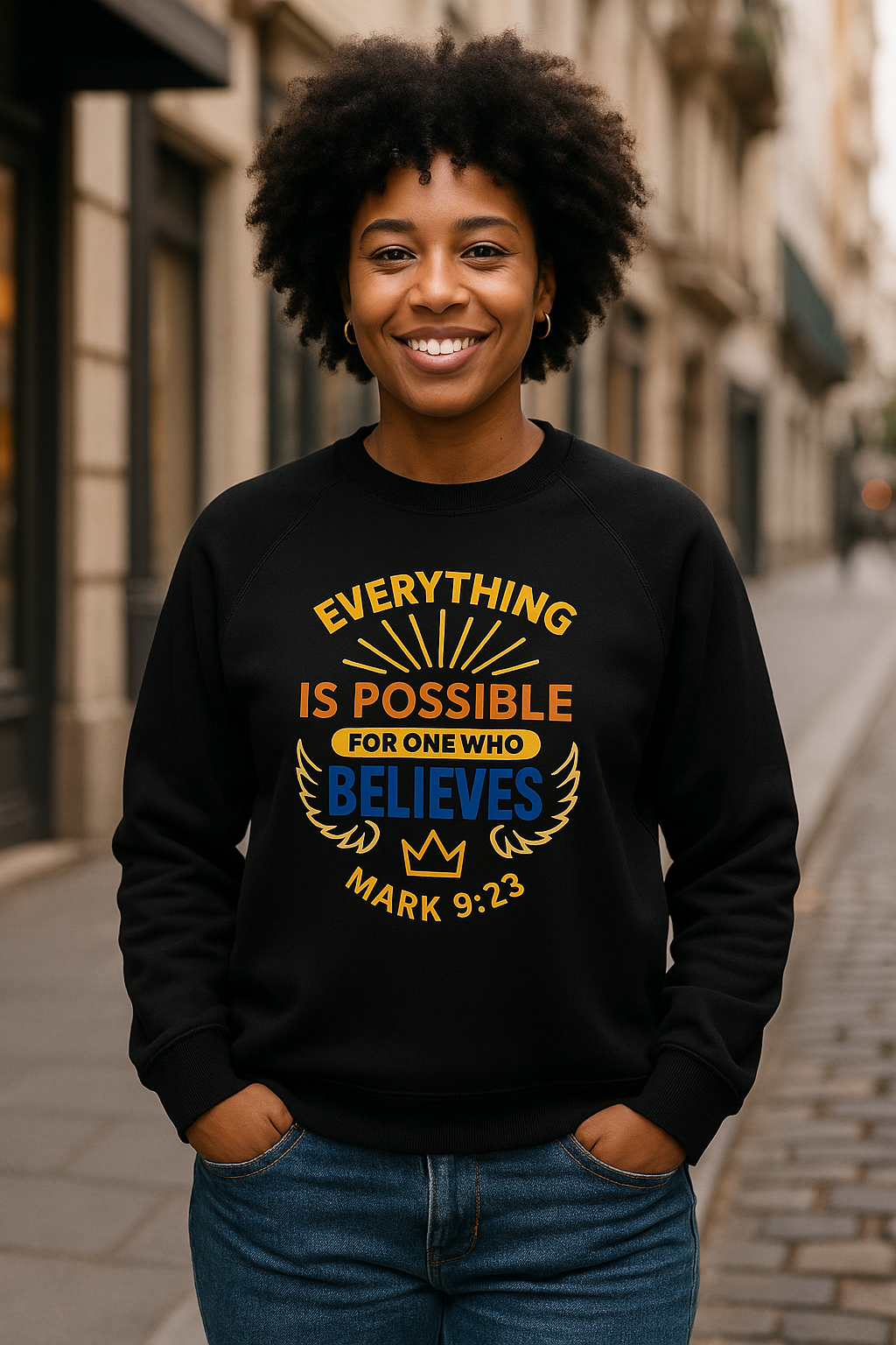Everything is Possible Unisex Organic Raglan Sweatshirt