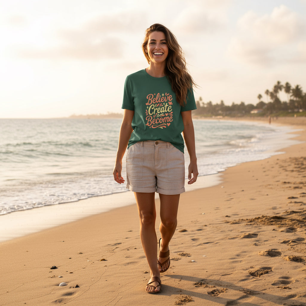 Believe. Create. Become. Organic Tee