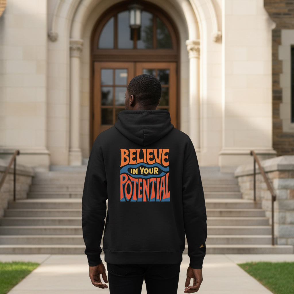 BELIEVE IN YOUR POTENTIAL Unisex Eco Raglan Hoodie