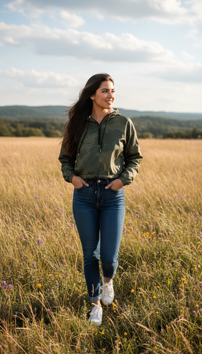 Camo Cropped Windbreaker