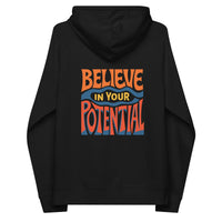 BELIEVE IN YOUR POTENTIAL Unisex Eco Raglan Hoodie