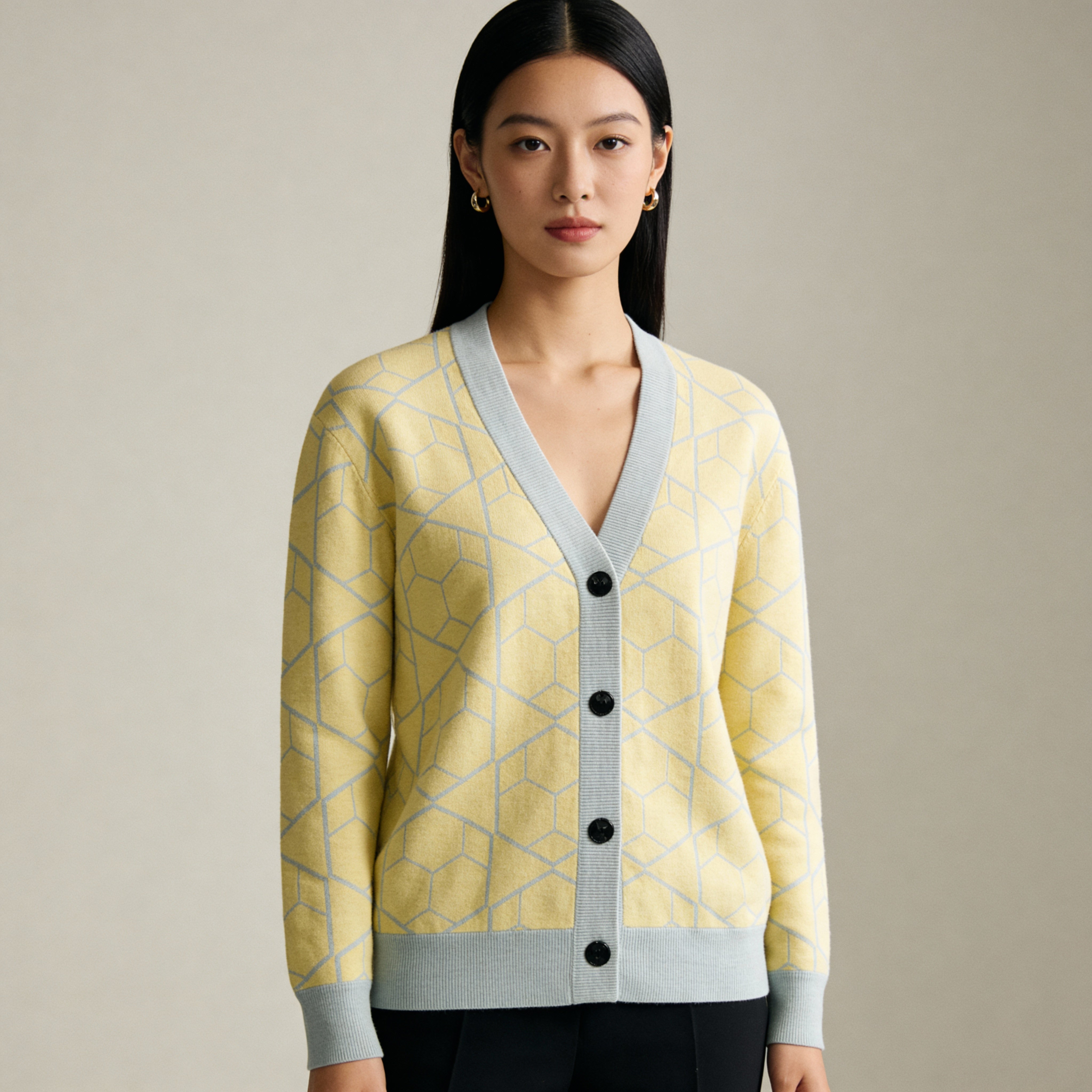 Limited Edit Skyline Jacquard Knit Cardigan