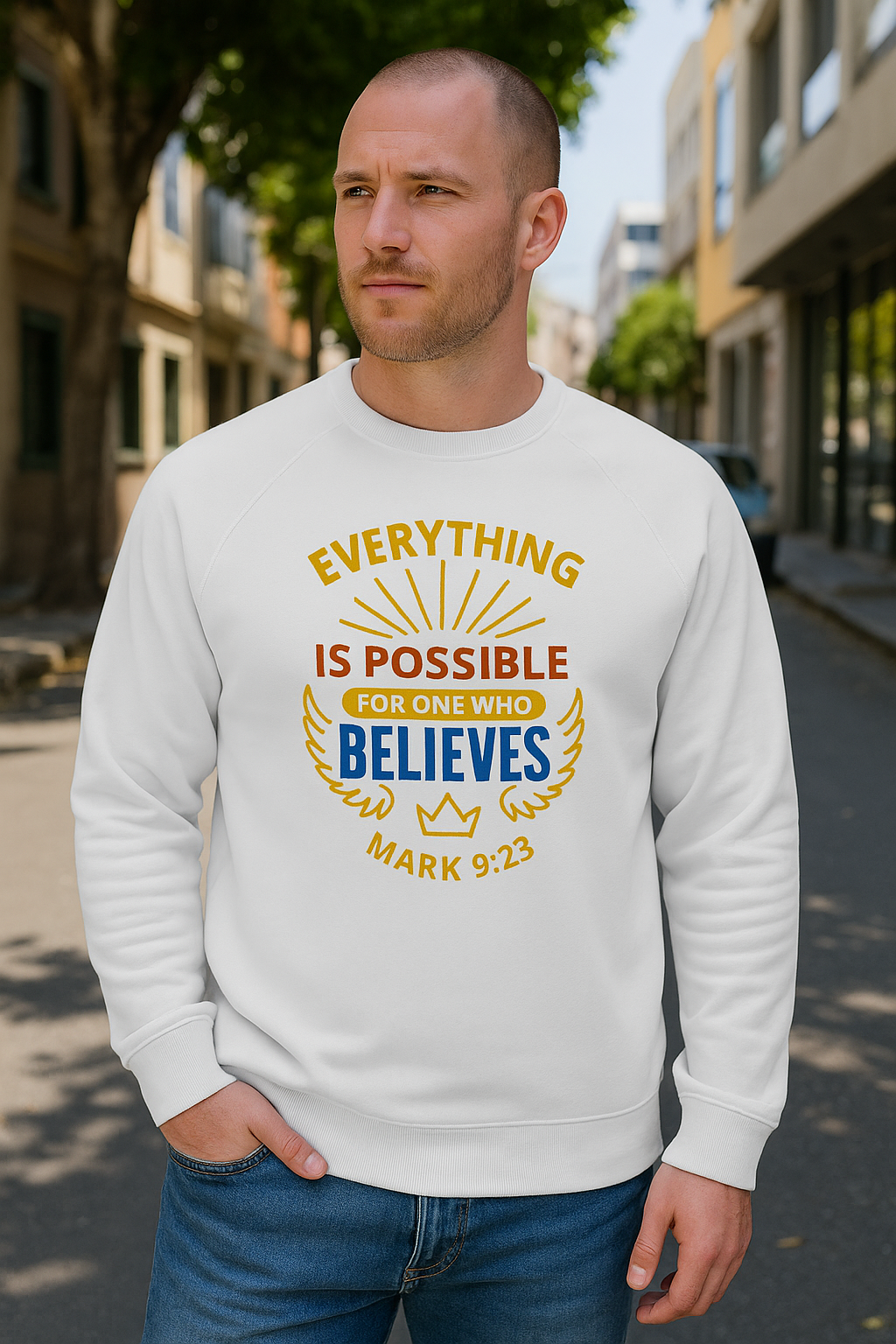 Everything is Possible Unisex Organic Raglan Sweatshirt