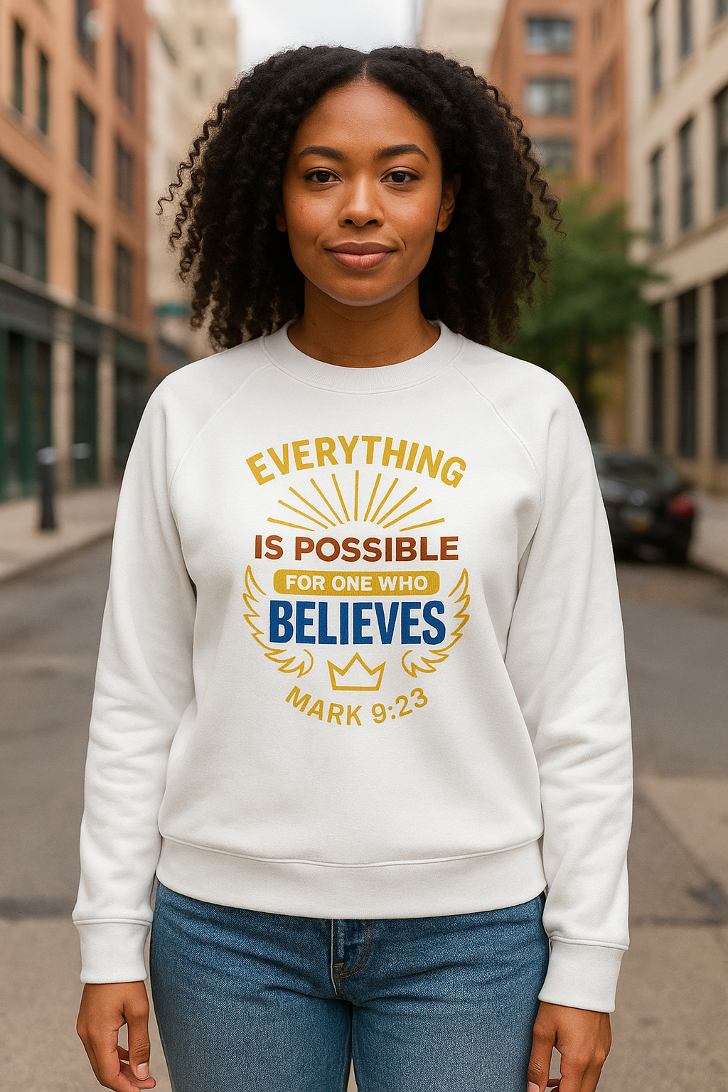 Everything is Possible Unisex Organic Raglan Sweatshirt