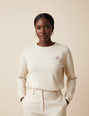 Cream Signature Cotton Crewneck Sweater