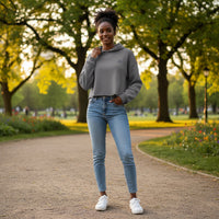 Brianna Lee Signature Crop Hoodie – Gray