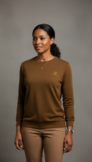 The Brianna Lee Luxe Crewneck Sweater – Mocha Edition