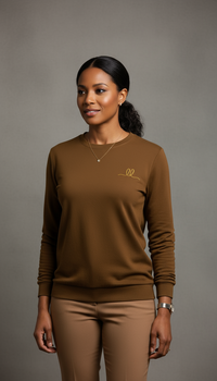 The Brianna Lee Luxe Crewneck Sweater – Mocha Edition