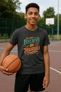 Believe in Yourself Kid's Inspirational T-Shirt