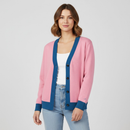 Brianna Lee Bloom Knit Cardigan – Pink & Yale Blue Jacquard