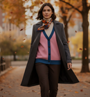 Brianna Lee Bloom Knit Cardigan – Pink & Yale Blue Jacquard