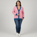 Brianna Lee Bloom Knit Cardigan – Pink & Yale Blue Jacquard