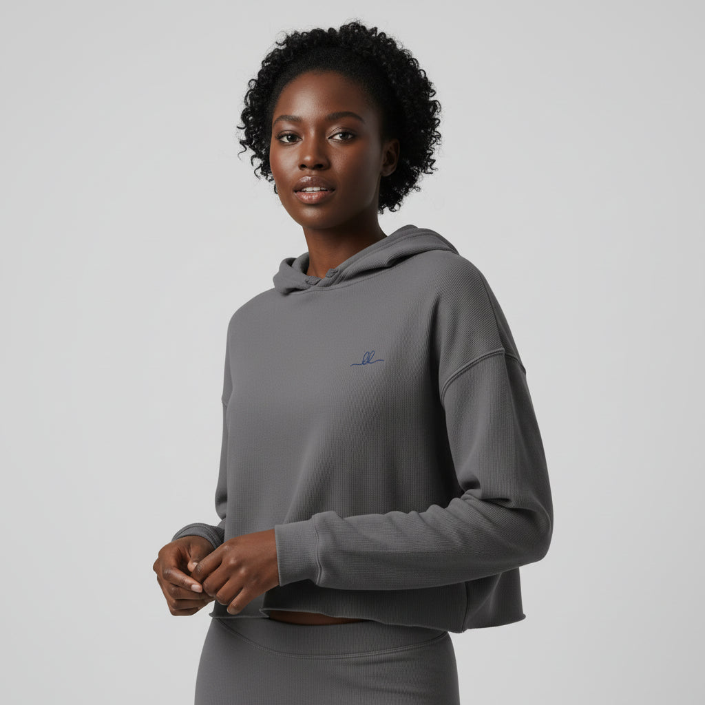Brianna Lee Signature Crop Hoodie – Gray