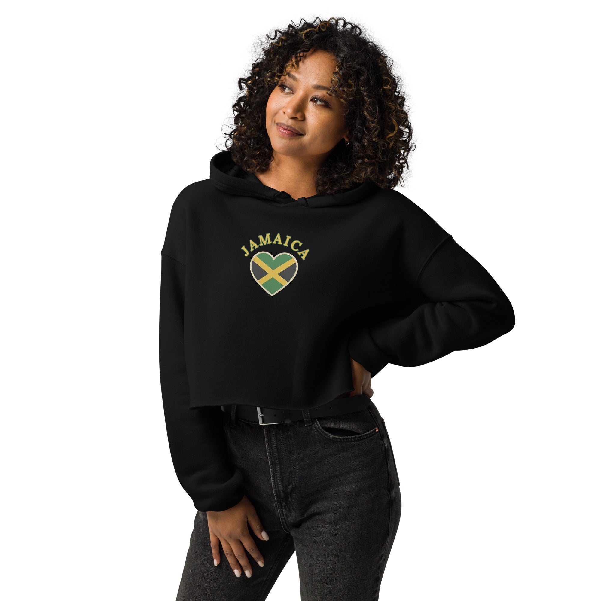 Jamaica with Love Crop Hoodie