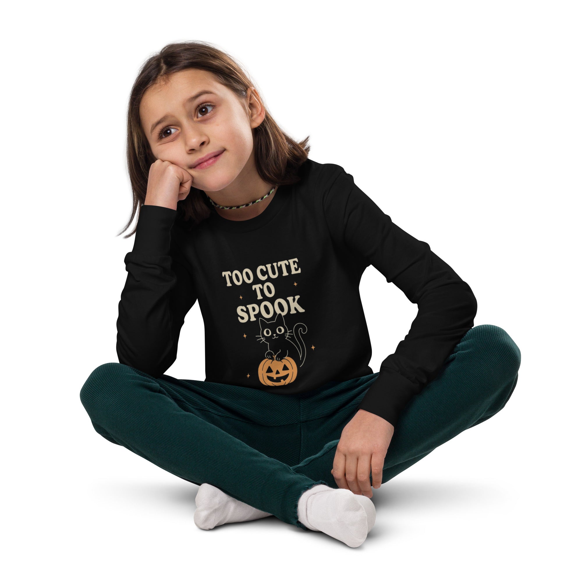 Too Cute to Spook Youth Long Sleeve Tee