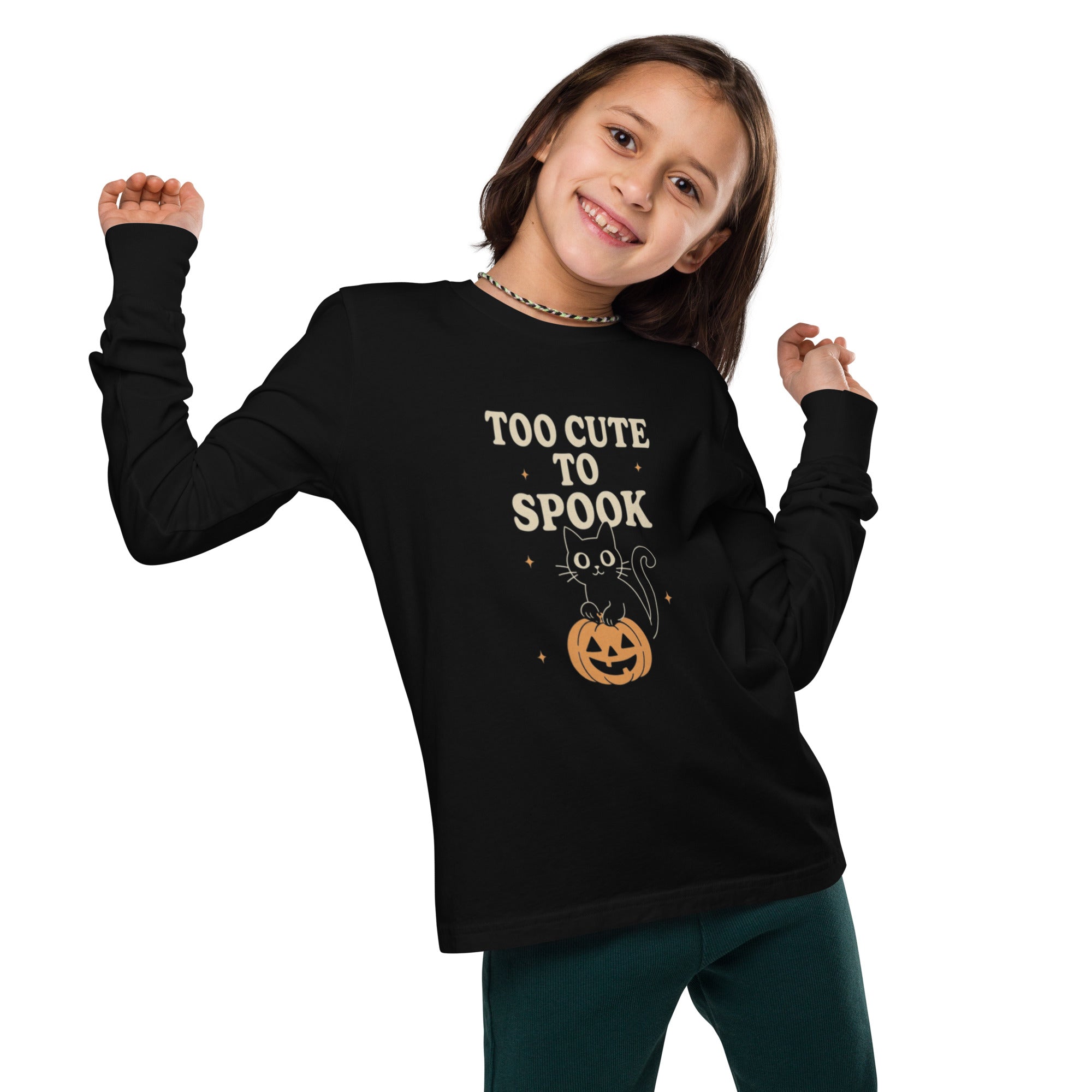 Too Cute to Spook Youth Long Sleeve Tee